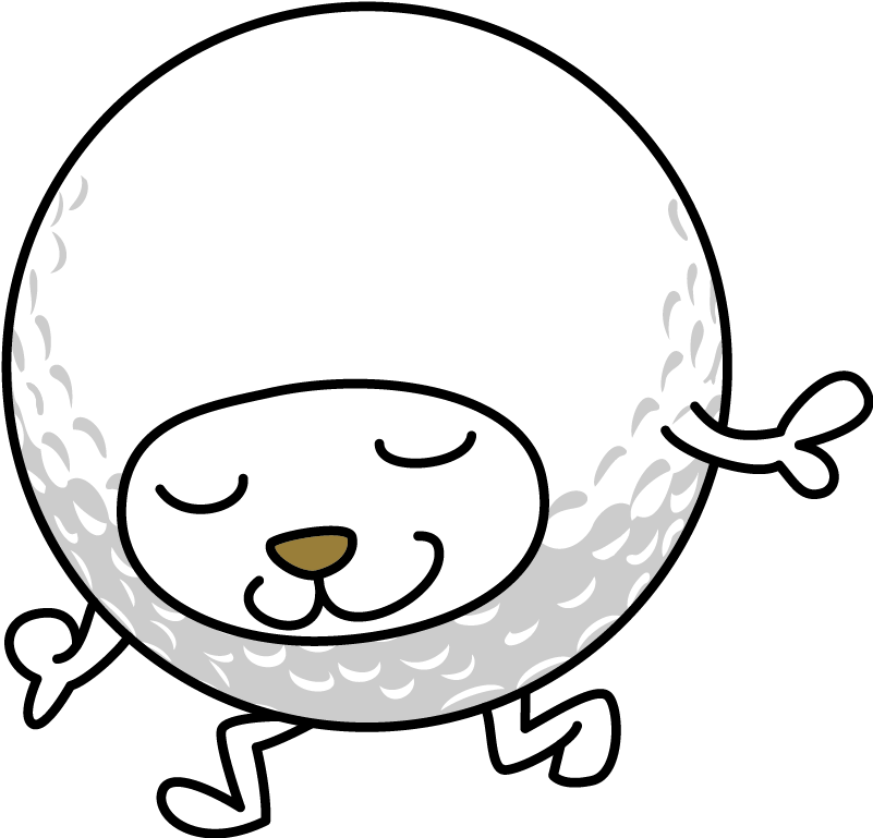 無料ゴルフイラスト フリー素材のキャラクターボール マルコロ