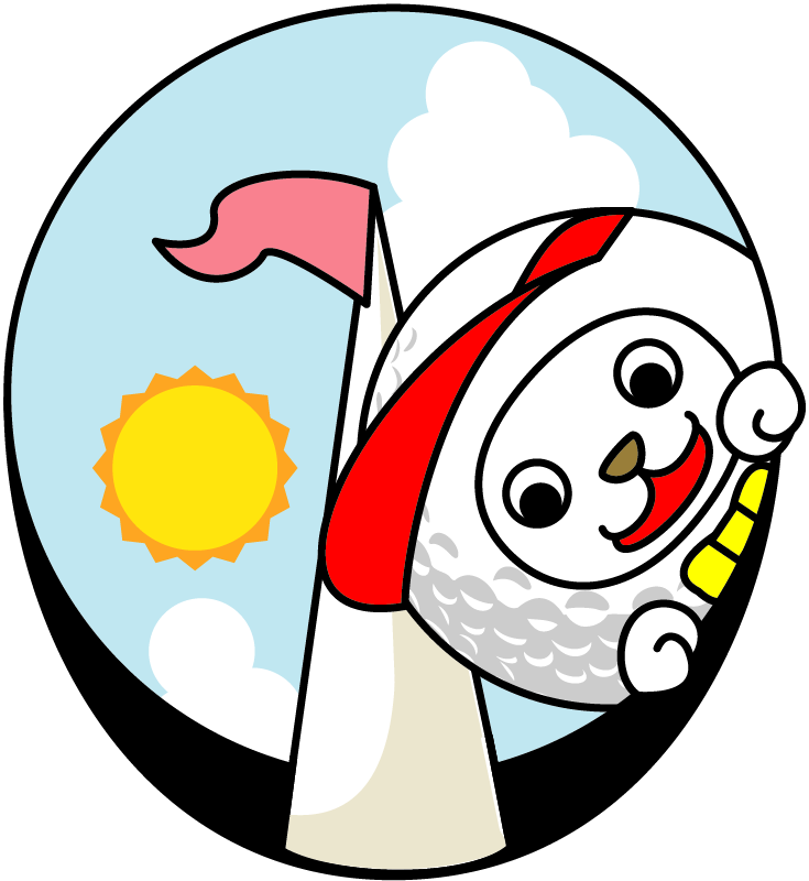 無料ゴルフイラスト フリー素材のキャラクターボール マルコロ